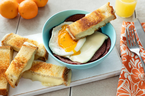 fried bologna egg sandwich