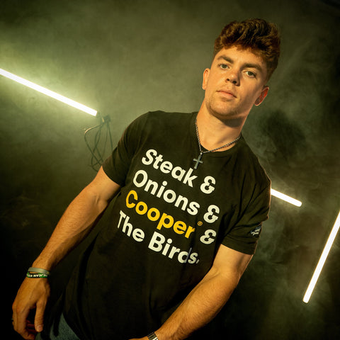 "Steak & Onions & Cooper & The Birds" t-shirt