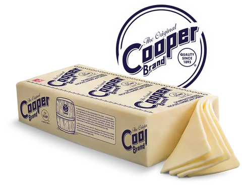 A block of Cooper cheese
